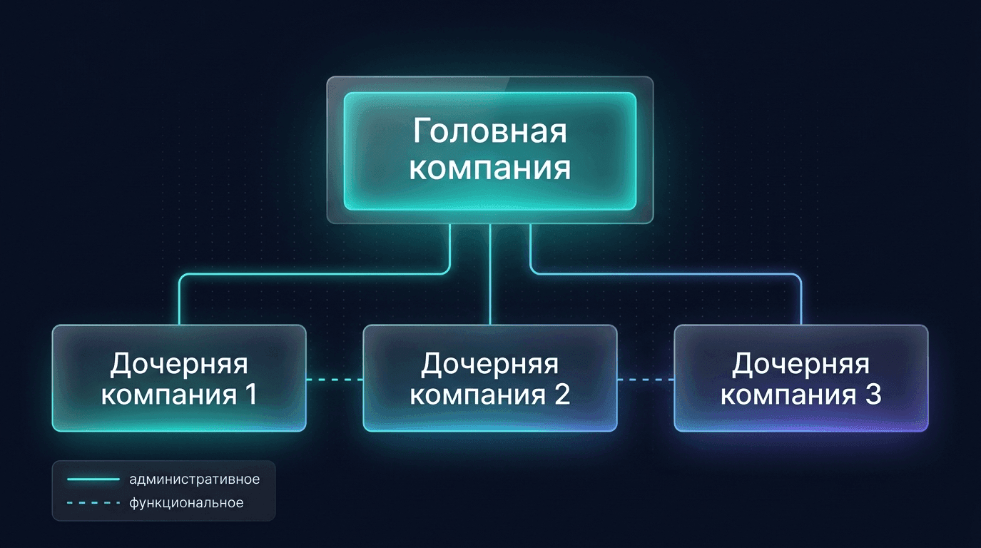 Структура группы компаний: административное и функциональное подчинение